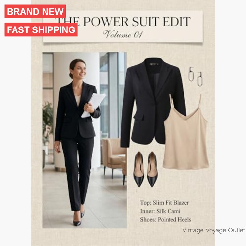 Women's Solid Blazer For Office Work Business Cas… - image 4
